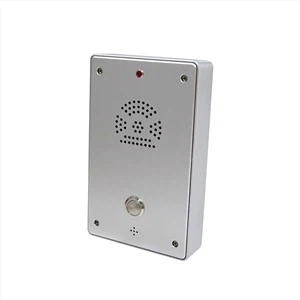 Um botão de chamada ponto para ponto telefone intercom