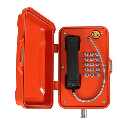 Telefone alaranjado da cor VOIP à prova de explosões certificado com botões de discagem rápida
